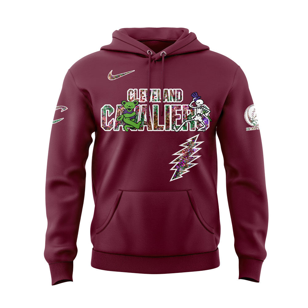 Cleveland Cavaliers Grateful Dead 60th Anniversary Red Hoodie | JX18