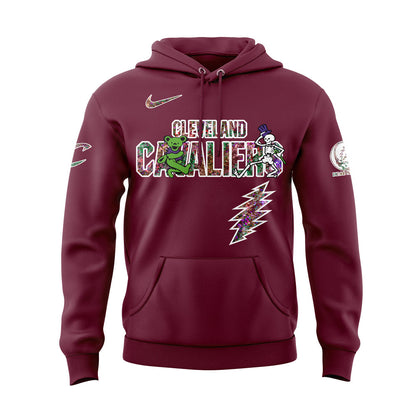 Cleveland Cavaliers Grateful Dead 60th Anniversary Red Hoodie | JX18