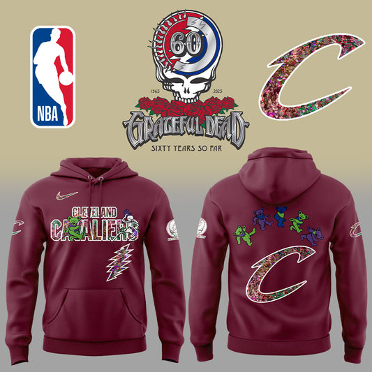 Cleveland Cavaliers Grateful Dead 60th Anniversary Red Hoodie | JX18