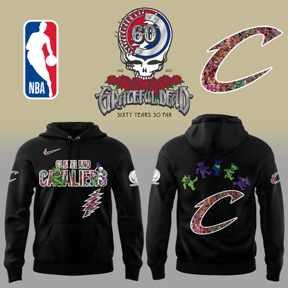 Cleveland Cavaliers Grateful Dead 60th Anniversary Black Hoodie | NM35