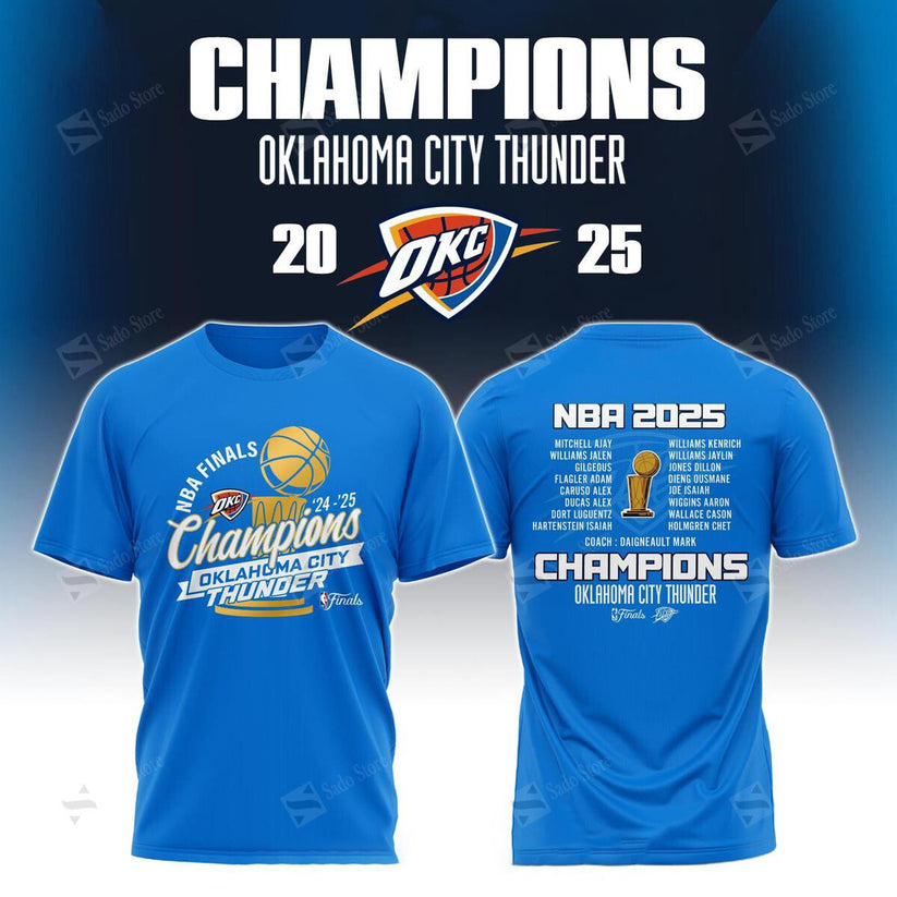 OKC Thunder National Basketball Association Champions 2025 T-Shirt