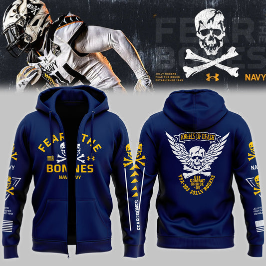 Special New Jolly Rogers Navy Midshipmen Zip Hoodie