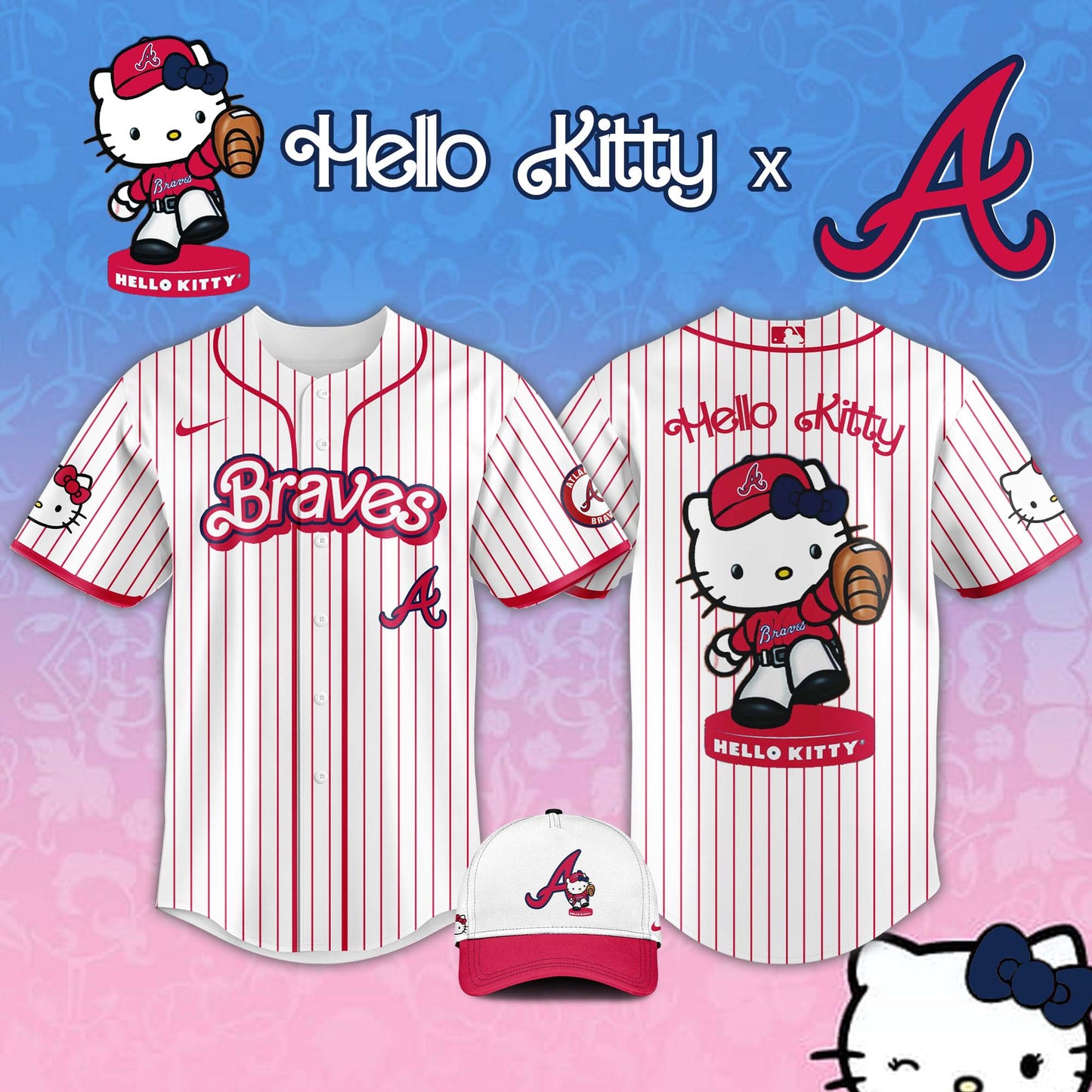 , Atlanta Braves MLB x Hello Kitty Night Jersey Editions Limited