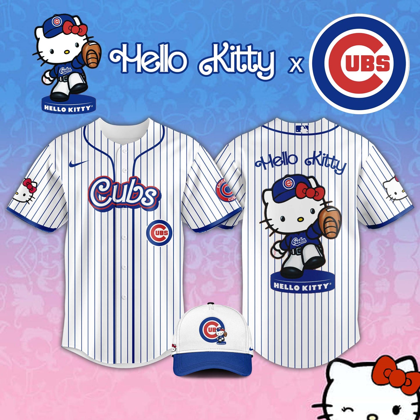 , Chicago Cubs MLB x Hello Kitty Night Jersey Editions Limited