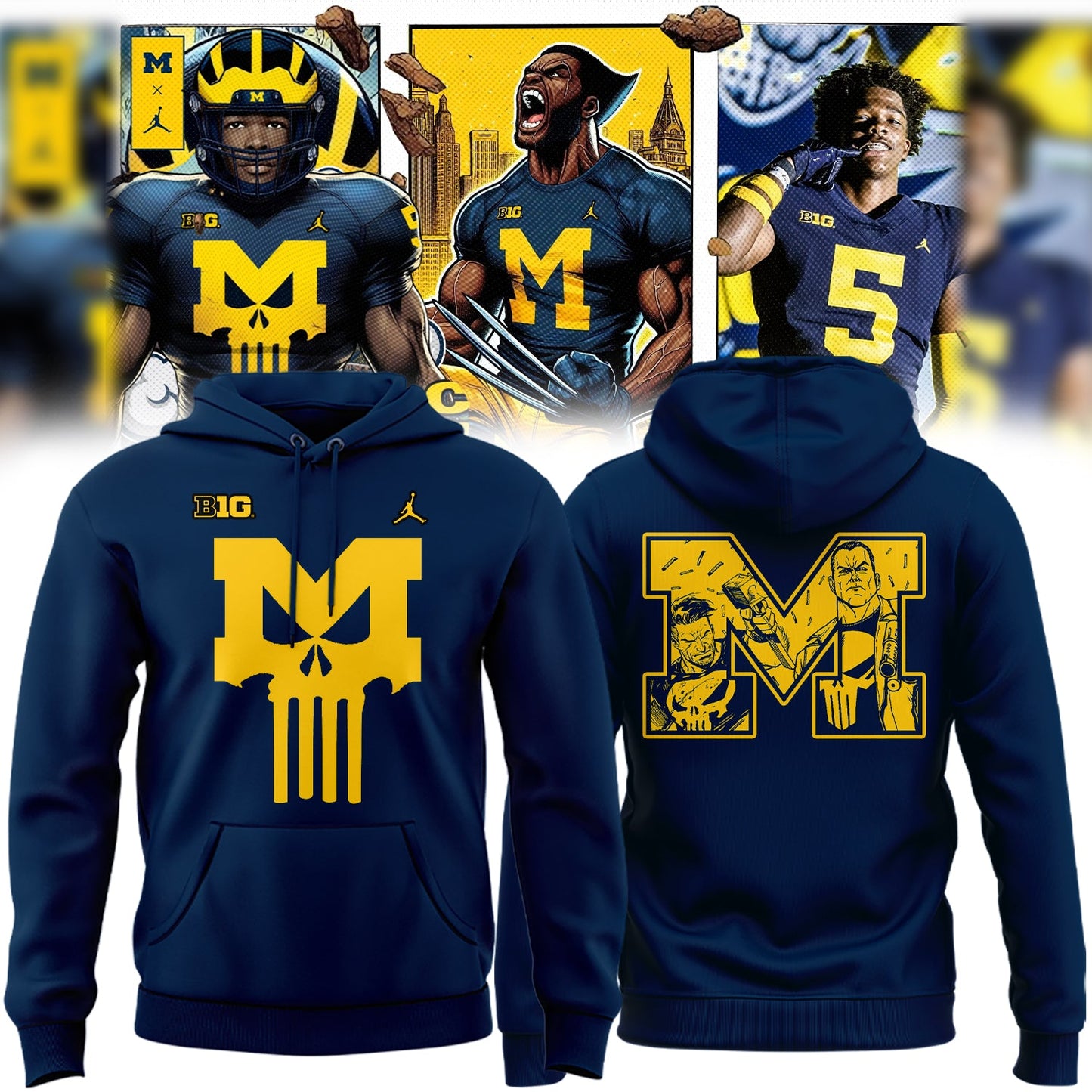 Special Punisher Michigan Wolverines Football Hoodie