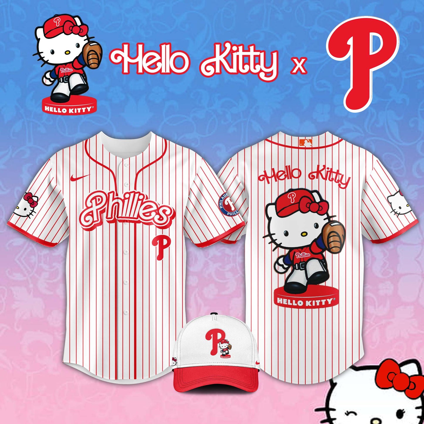 ,    Philadelphia Phillies MLB x Hello Kitty Night Jersey Editions Limited