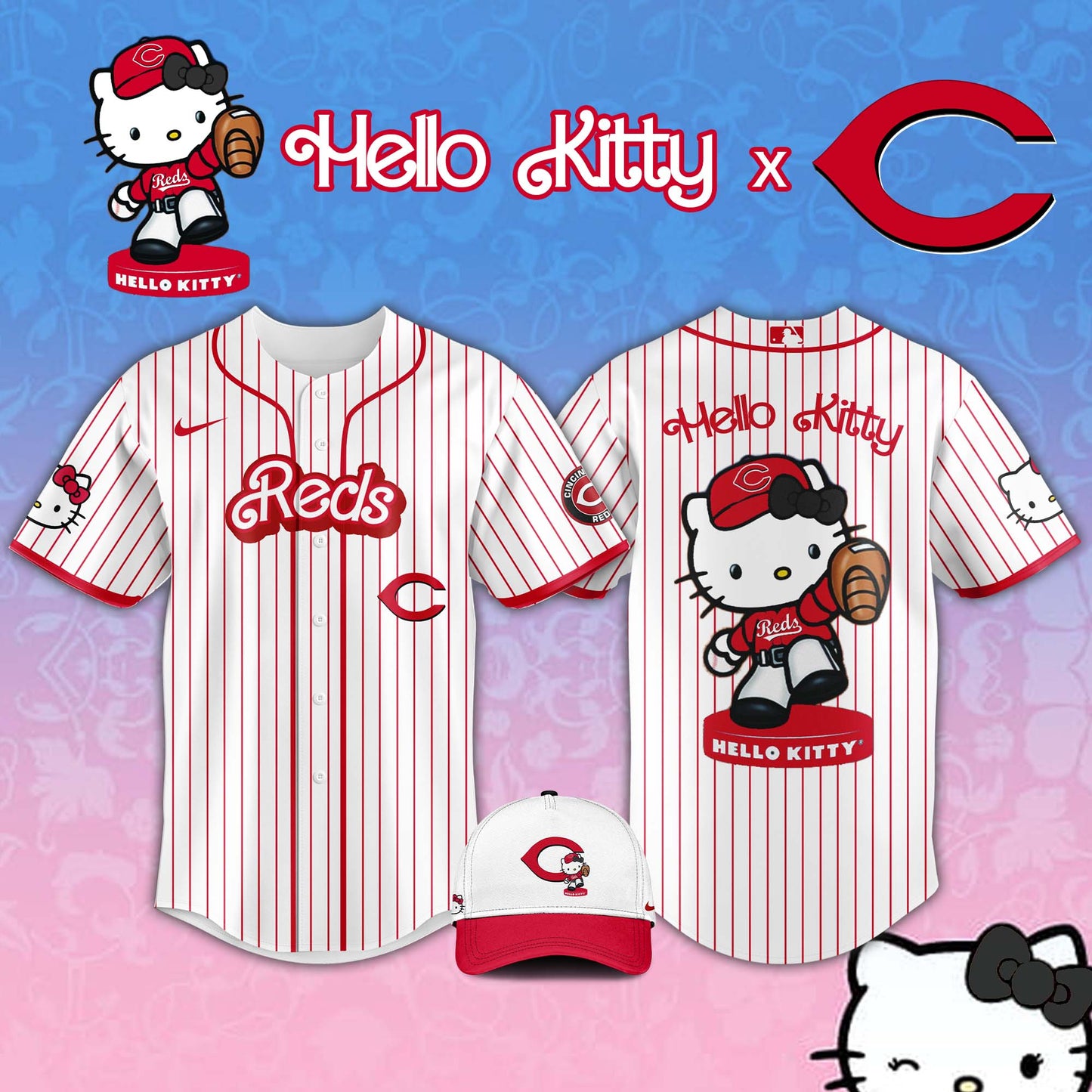 , Cincinnati Reds MLB x Hello Kitty Night Jersey Editions Limited
