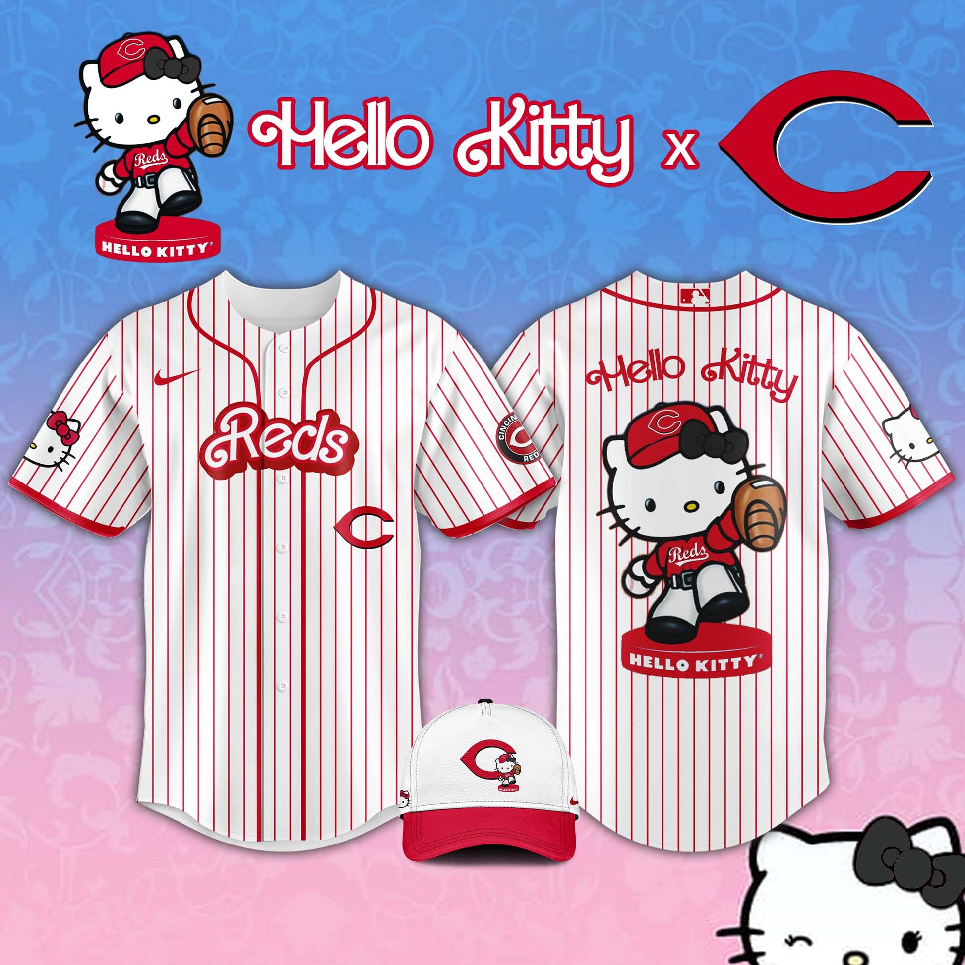 , Cincinnati Reds MLB x Hello Kitty Night Jersey Editions Limited