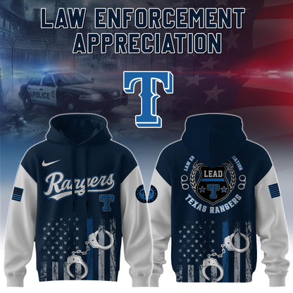 .  Texas Rangers MLB x Law Enforcement Appreciation Day Hoodie Limited