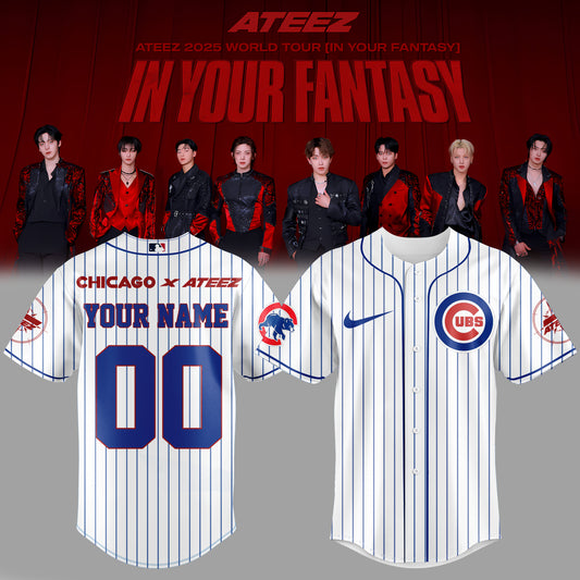 Chicago Cubs x ATEEZ 2025 World Tour Jersey (Custom Name&amp;Number)