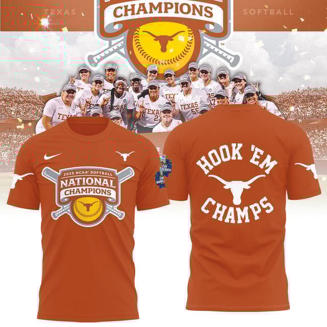 Texas Longhorns 2025 Women's Softball National Champions Hook 'Em 3D Apparel