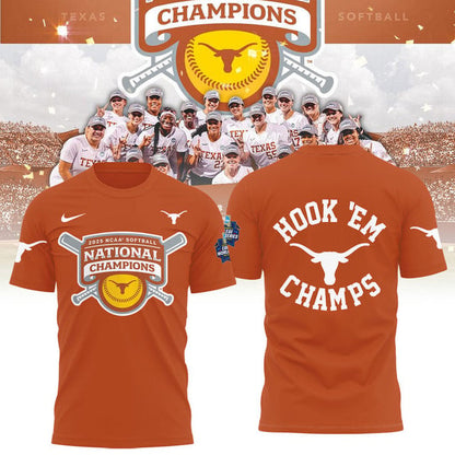 Texas Longhorns 2025 Women's Softball National Champions Hook 'Em 3D Apparel