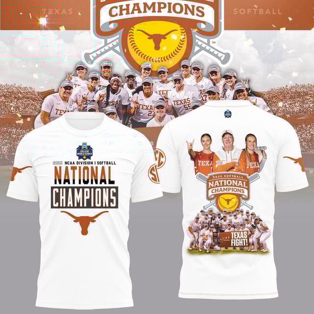 Texas Longhorns 2025 Women's Softball National Champions Hook 'Em 3D Apparel