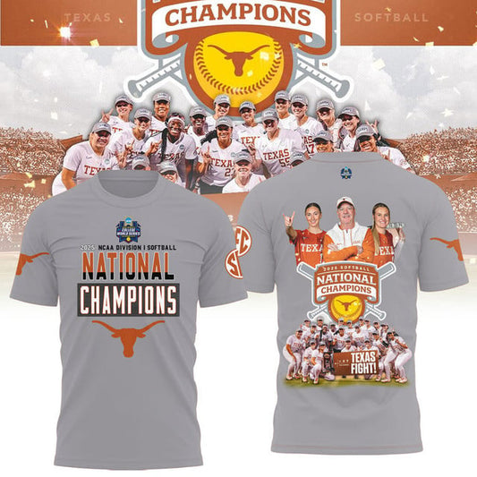 Texas Longhorns 2025 Women's Softball National Champions Hook 'Em 3D Apparel