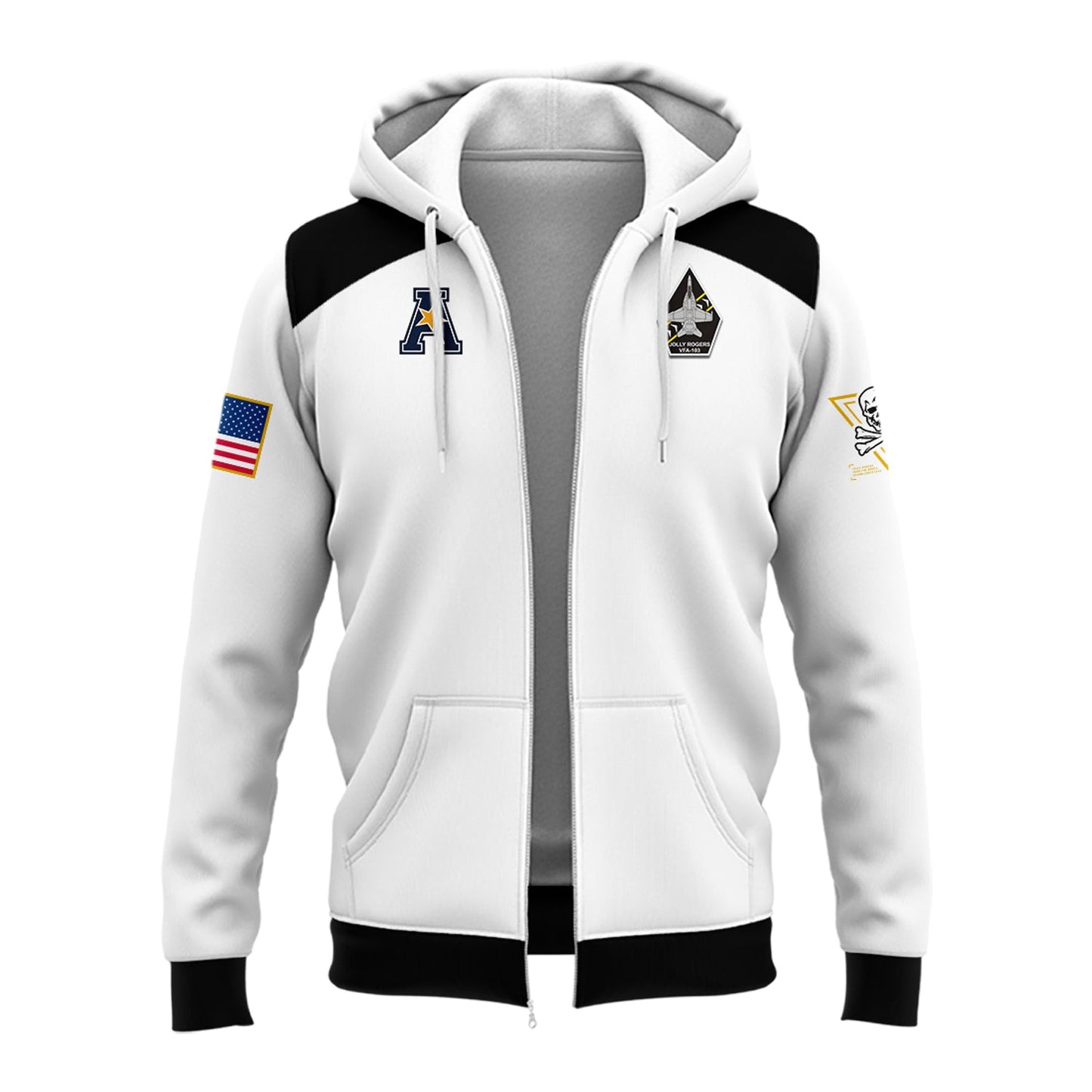 Special New Jolly Rogers Navy Midshipmen Zip Hoodie