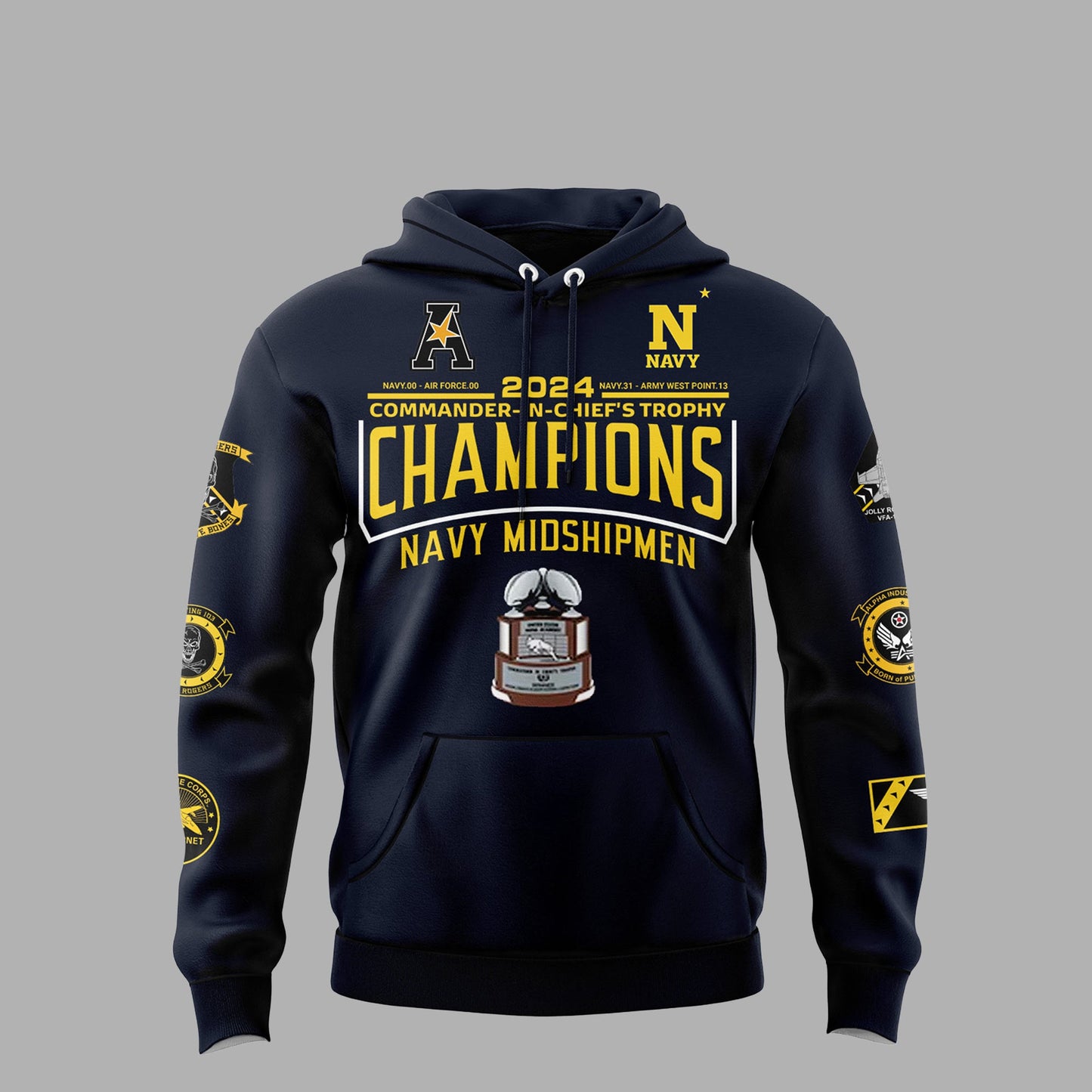 Special 2024 Commander-In-Chief’s Trophy Champions Navy Football Hoodie