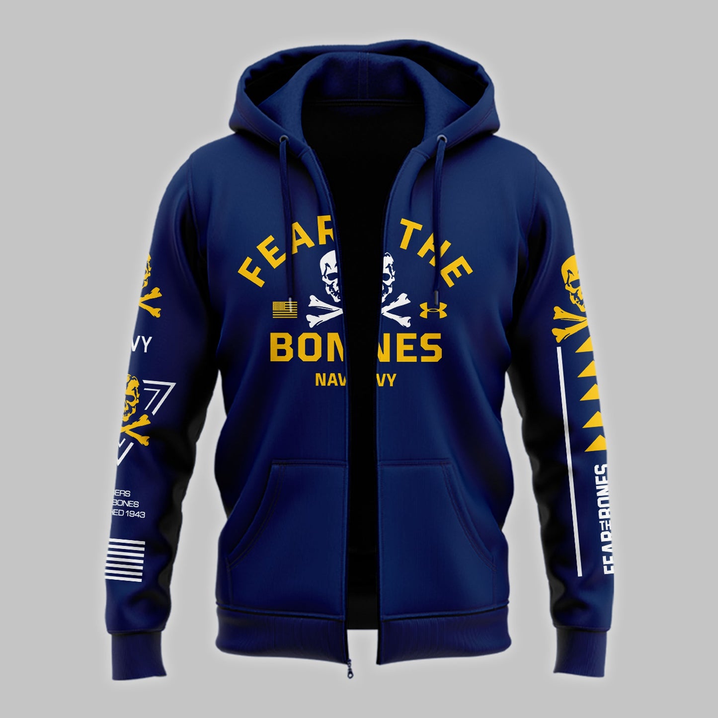 Special New Jolly Rogers Navy Midshipmen Zip Hoodie