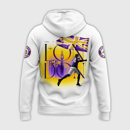 Premium Minnesota Vikings Merch - Minnesota Vikings 2025 London Hoodie. - Gear Up For Game Day