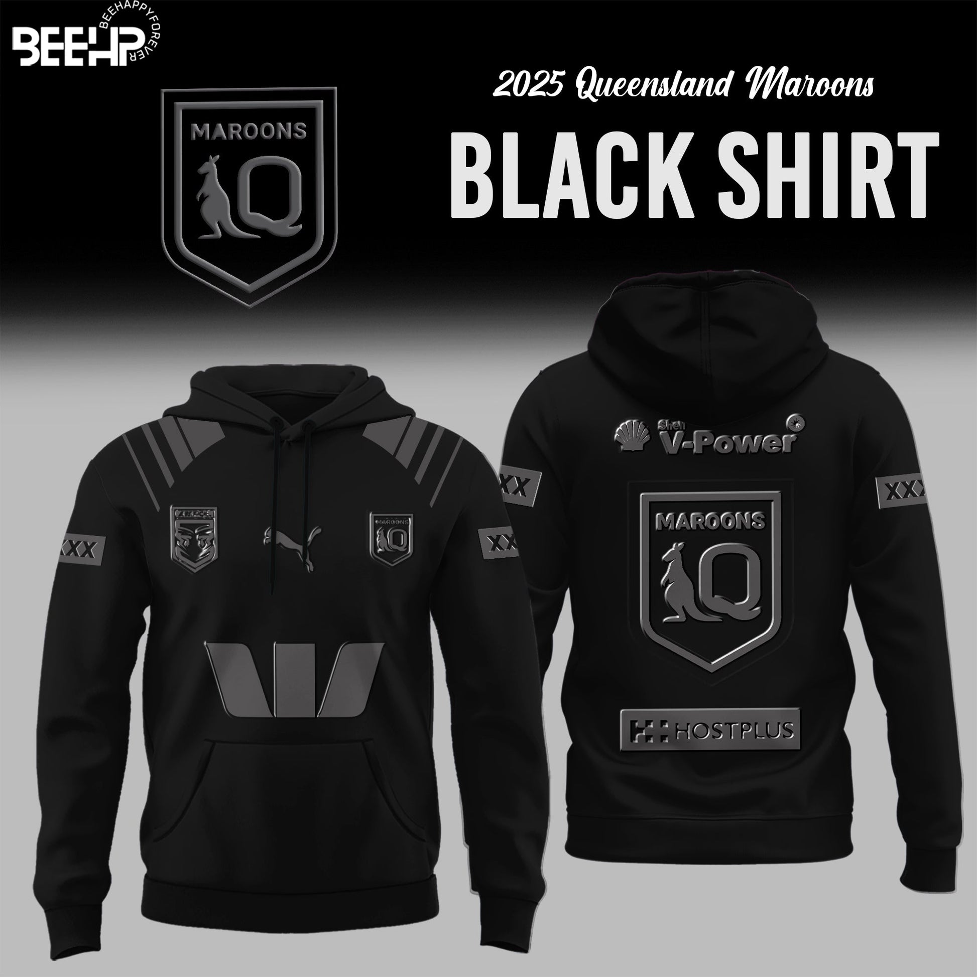 Queensland Maroons Back In Black Uniform 2025 Hoodie