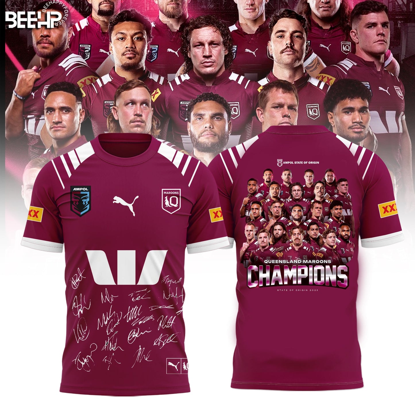 Queensland Maroons State Of Origin 2025 Champions Rugby Jersey