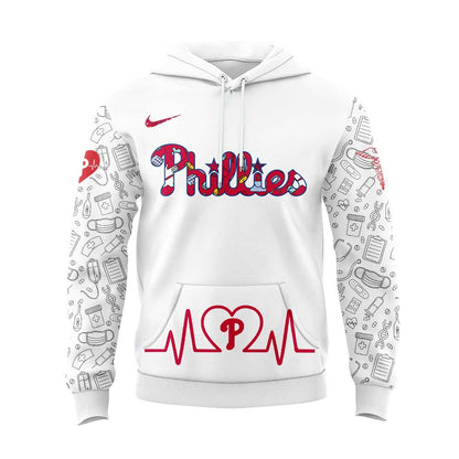 Philadelphia Phillies Nurses Appreciation White Hoodie