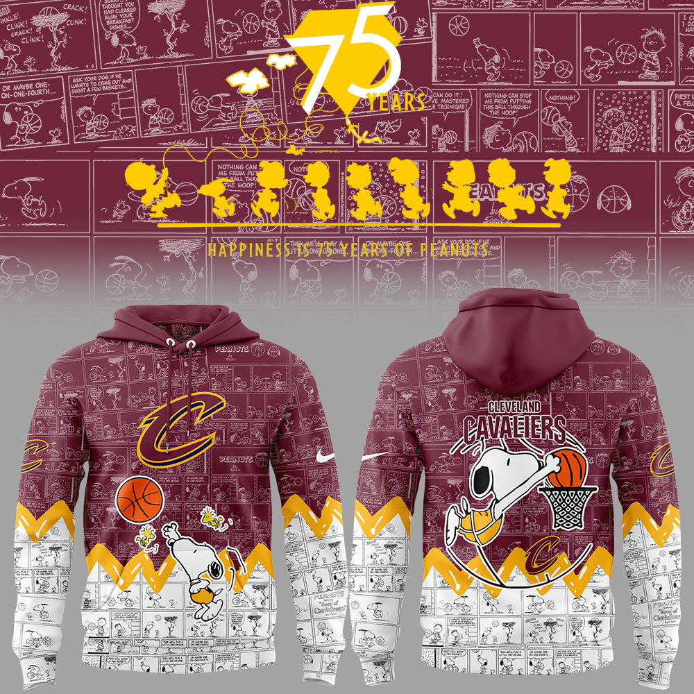Cleveland Cavaliers 75th Anniversary of Peanuts Hoodie | TX21