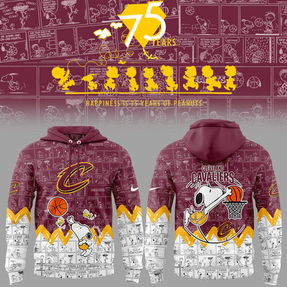 Cleveland Cavaliers 75th Anniversary of Peanuts Hoodie | TX21