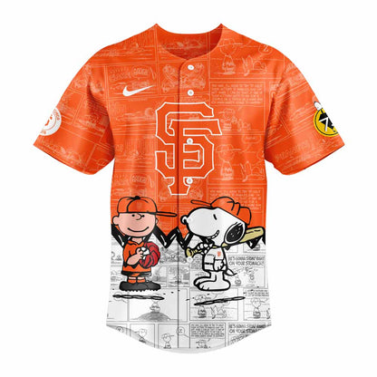 San Francisco Giants 75th Anniversary of Peanuts Baseball Jersey