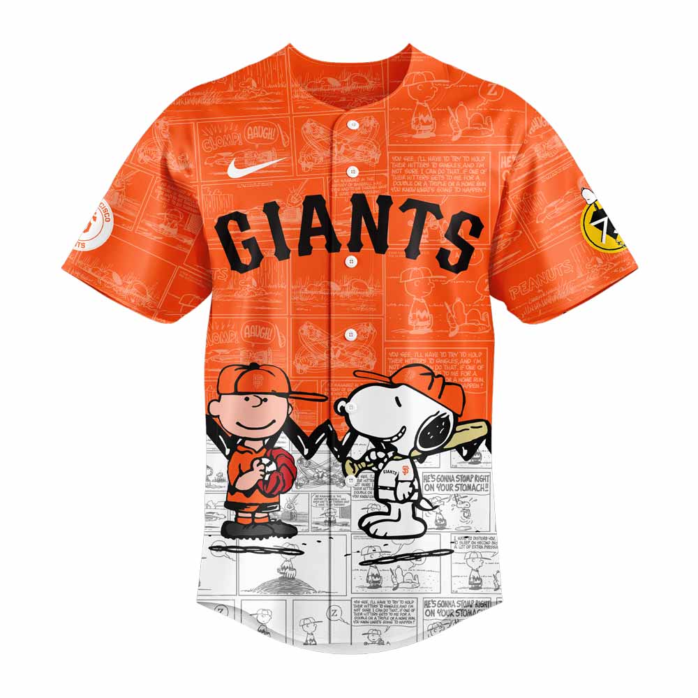 San Francisco Giants 75th Anniversary of Peanuts Baseball Jersey