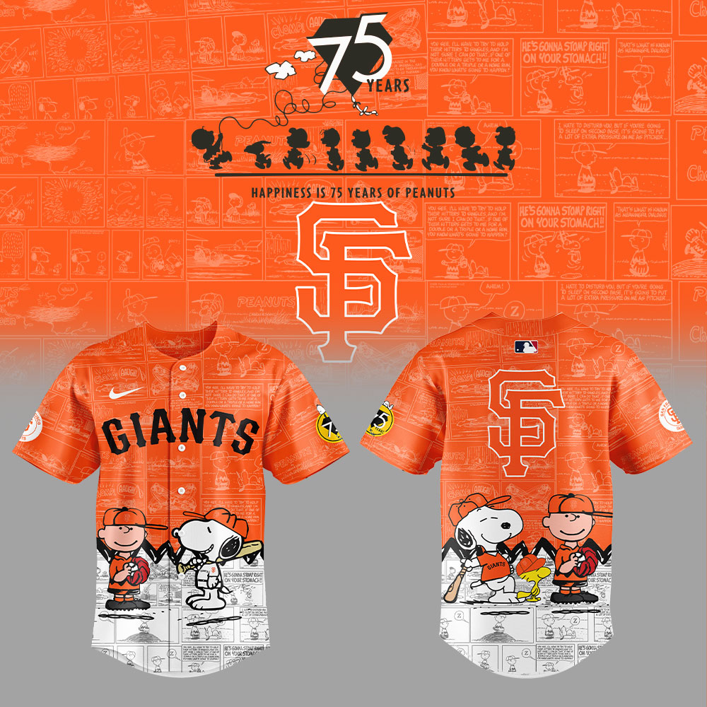 San Francisco Giants 75th Anniversary of Peanuts Baseball Jersey
