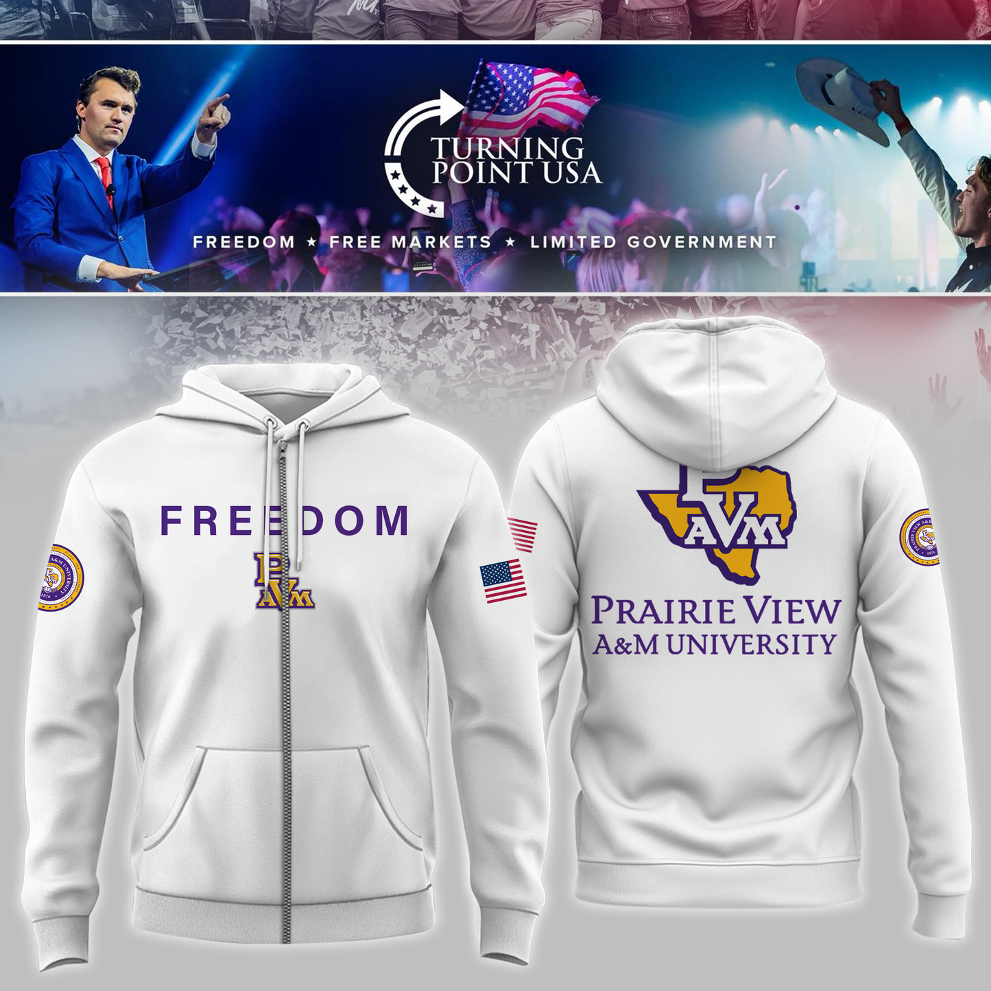 Prairie View University x Turning Point USA Zip Hoodie