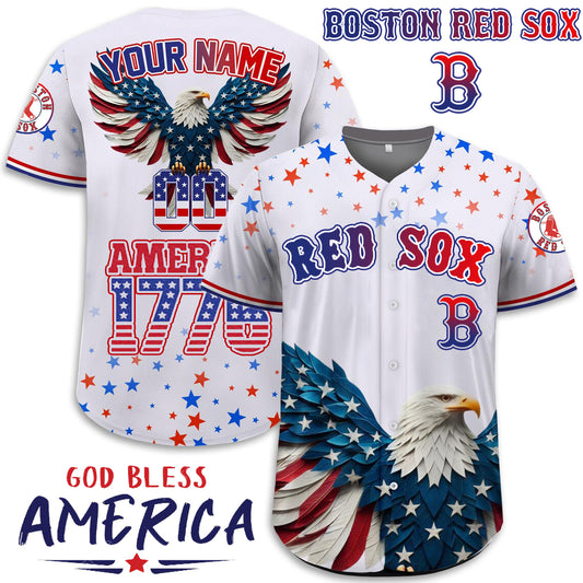 Boston Red Sox x Happy Independence Day Jersey Limited 2025-3D Baseball Jersey