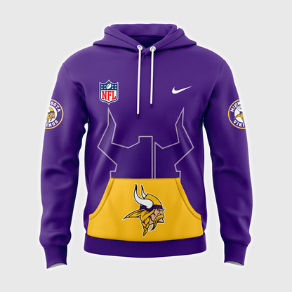 Premium Minnesota Vikings Merch - Minnesota Vikings - Purple Game Hoodie. - Gear Up For Game Day