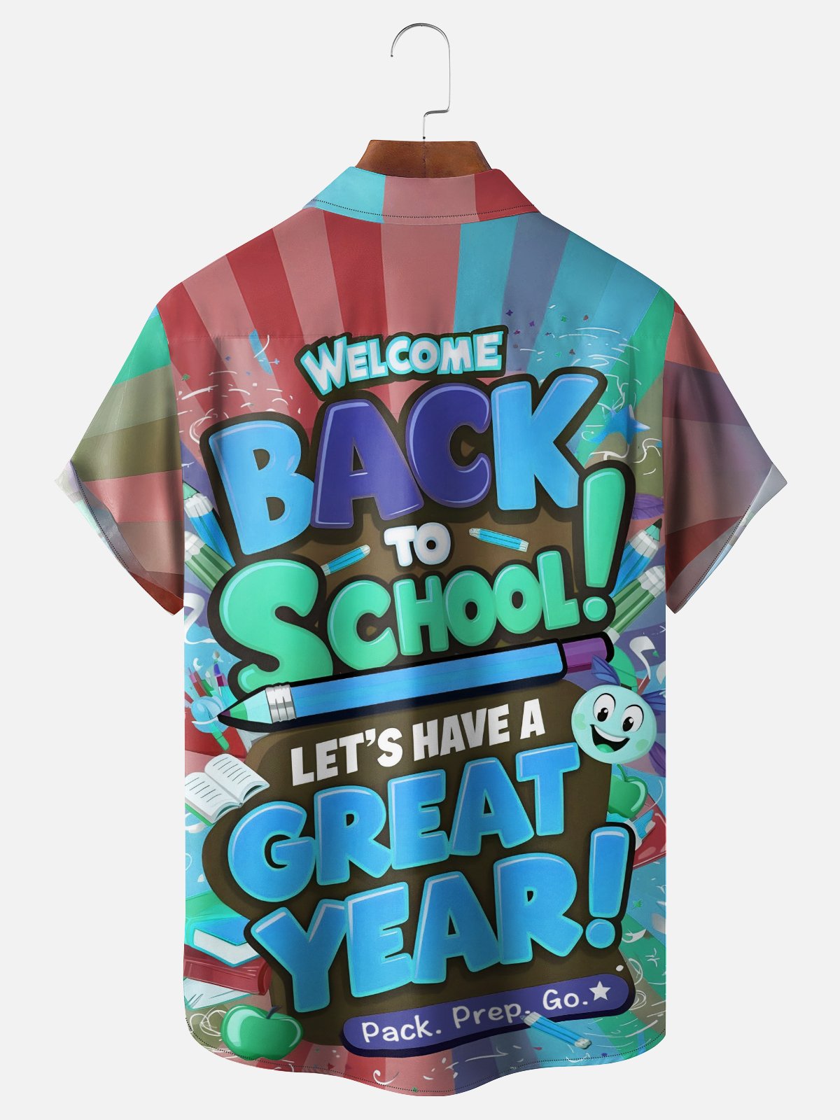 Tall Size Moisture-wicking Back to School Chest Pocket Casual Shirt-Blue