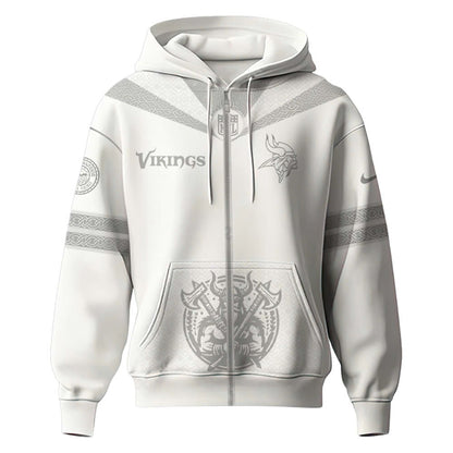 Premium Minnesota Vikings Merch - Minnesota Vikings Football Winter Warrior Limited Edition Zip Hoodie 2025 - Gear Up For Game Day