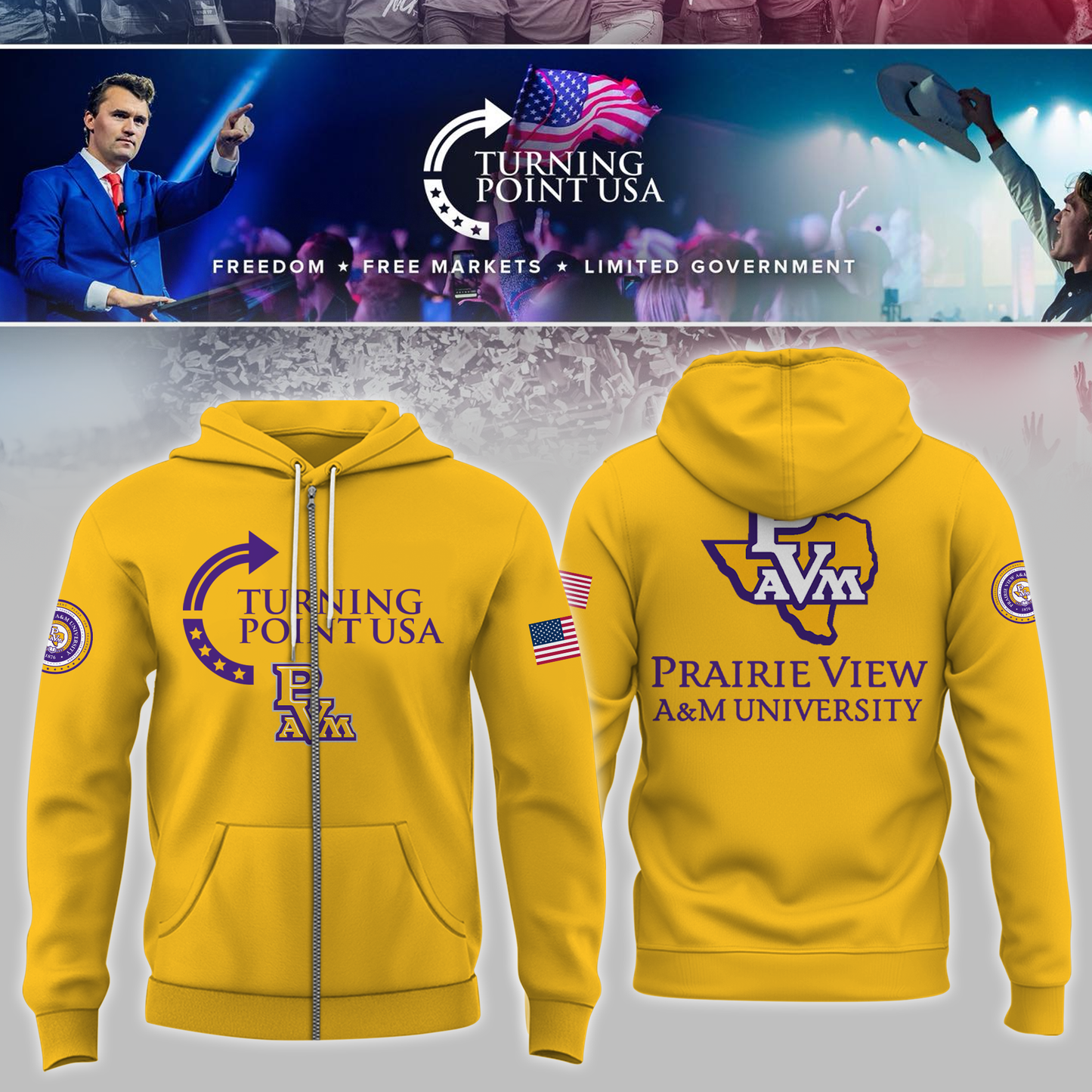Prairie View University x Turning Point USA Zip Hoodie