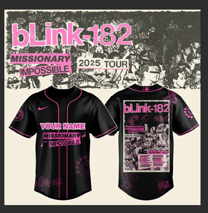 Blink-182 Missionary Impossible Tour 2025 Jersey-Your Name