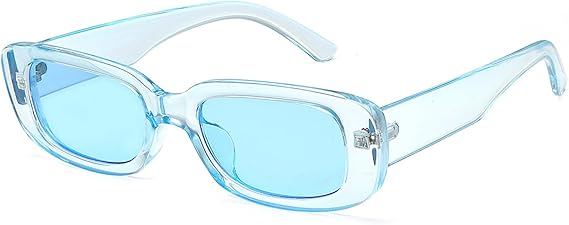 🎁 Retro Rectangle Sunglasses for Women Men Square 90s Y2K Trendy Cool Glasses Fashion Aesthetic Thin Accessories (100% off)