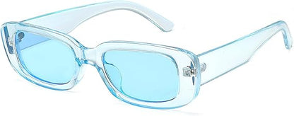 🎁 Retro Rectangle Sunglasses for Women Men Square 90s Y2K Trendy Cool Glasses Fashion Aesthetic Thin Accessories (100% off)