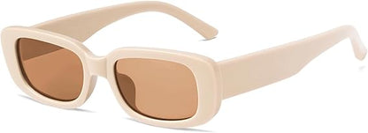 🎁 Retro Rectangle Sunglasses for Women Men Square 90s Y2K Trendy Cool Glasses Fashion Aesthetic Thin Accessories (100% off)