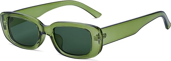 🎁 Retro Rectangle Sunglasses for Women Men Square 90s Y2K Trendy Cool Glasses Fashion Aesthetic Thin Accessories (100% off)