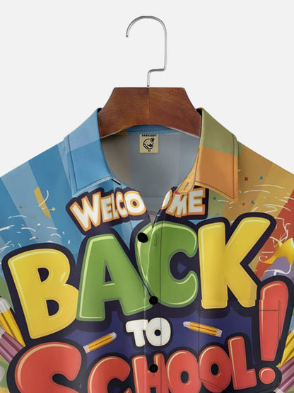 Tall Size Moisture-wicking Back to School Chest Pocket Casual Shirt-Yellow