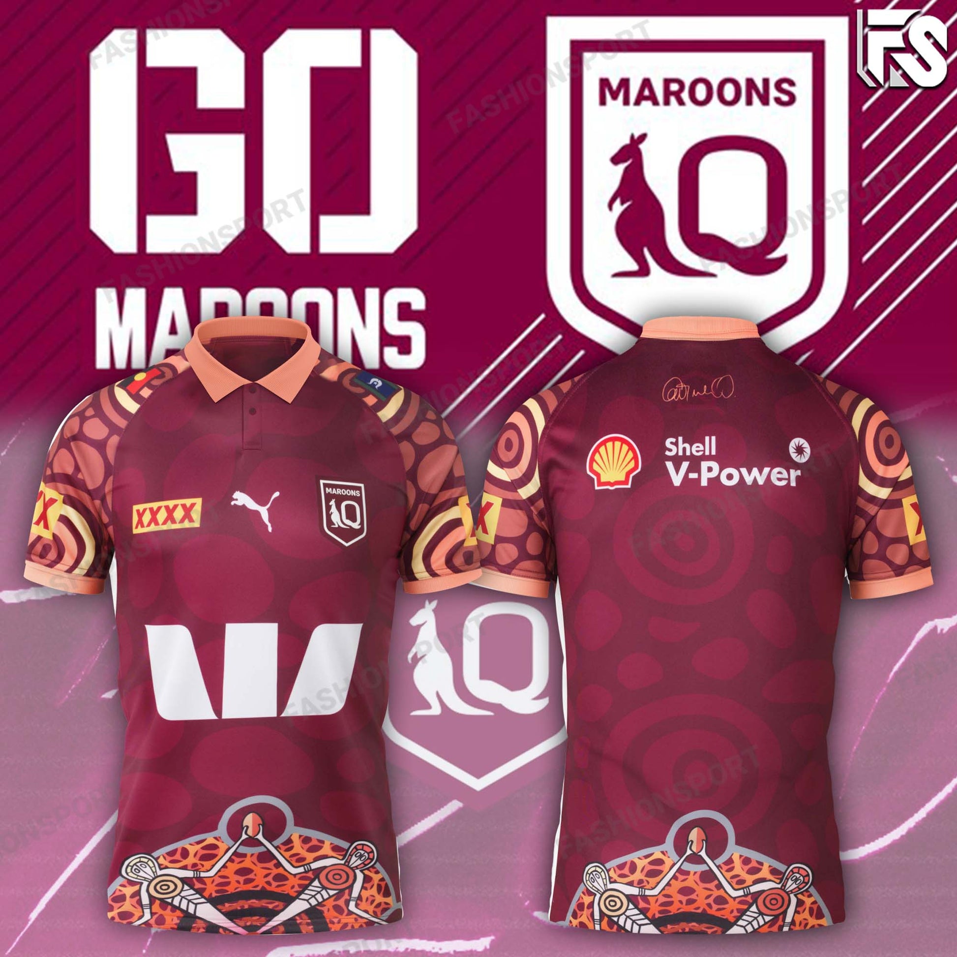 Queensland Maroons polo