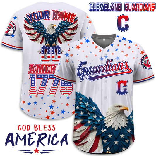Cleveland Guardians x Happy Independence Day Jersey Limited 2025-3D Baseball Jersey