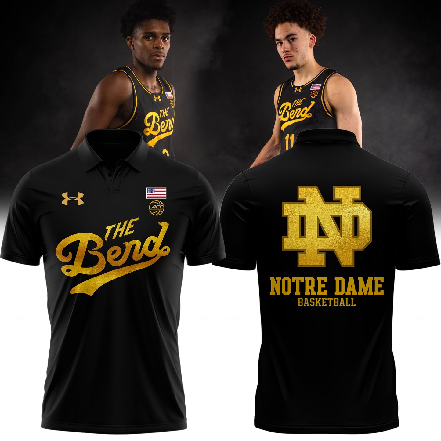 Notre Dame Men’s Basketball – THE BEND Special Black Polo
