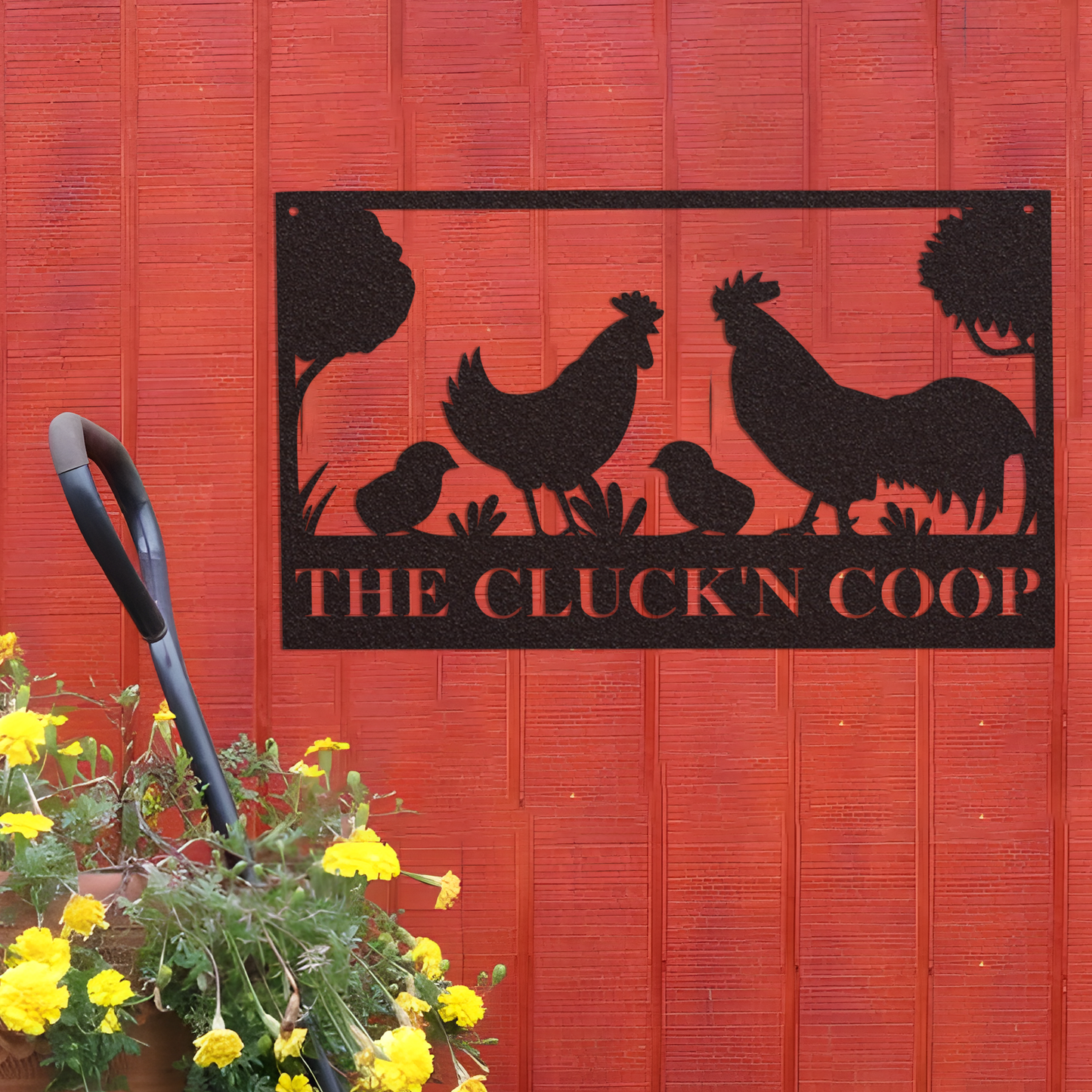 Personalized Chicken Farm Metal Sign, Custom Metal Chicken Coop Signs, Metal Hen House Sign Names, Family Name Metal Sign for Farm House