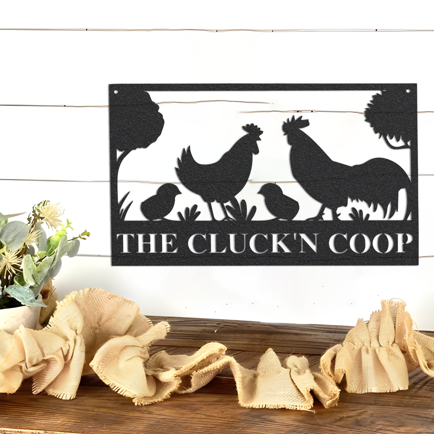 Personalized Chicken Farm Metal Sign, Custom Metal Chicken Coop Signs, Metal Hen House Sign Names, Family Name Metal Sign for Farm House