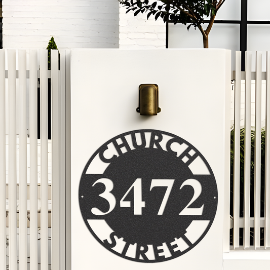 Metal House Numbers, Address Sign, House Number Plaque, Circle Address Sign, Address Plaque, Front Porch Signs, Metal Signs