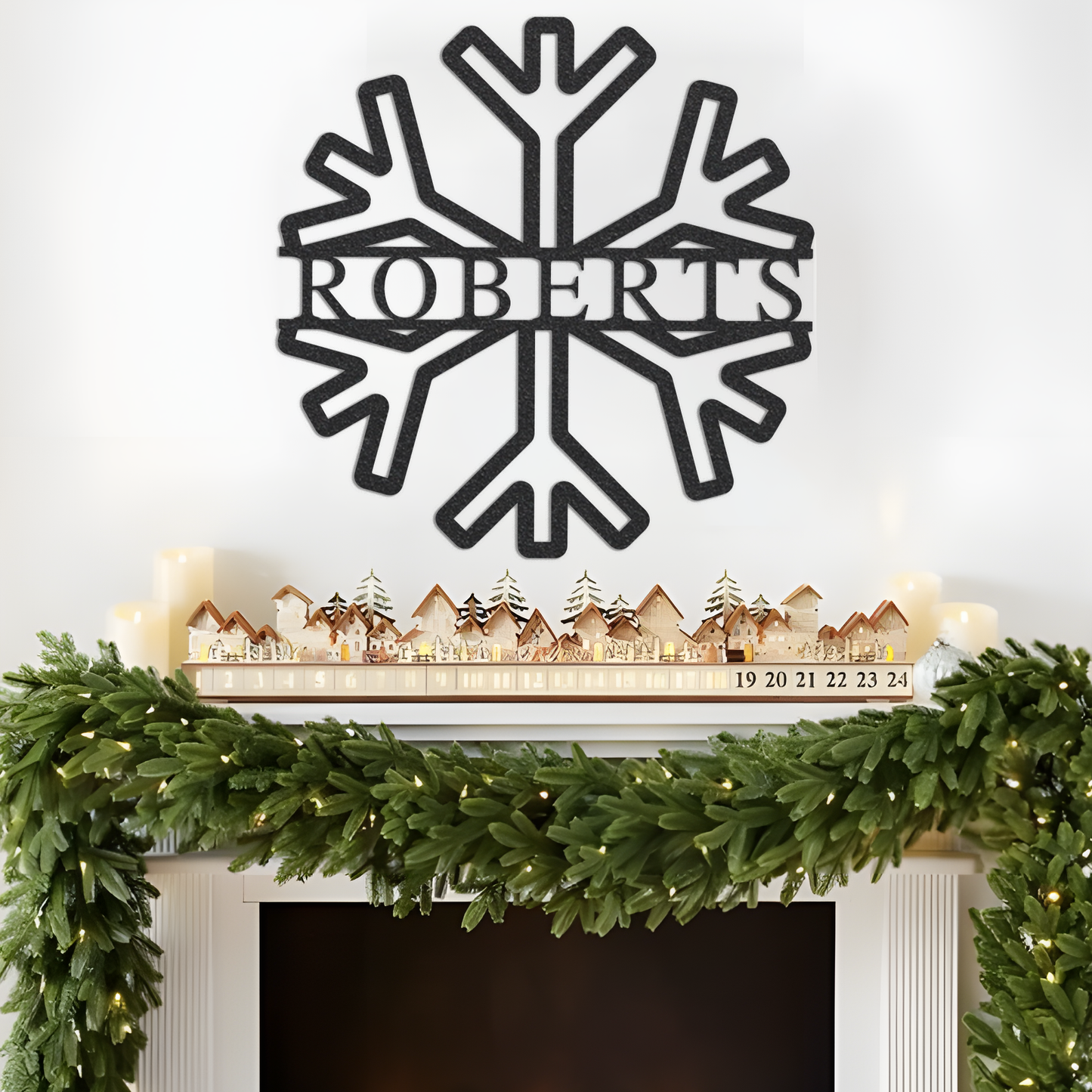 Last Name Metal Sign, Snowflake Metal Sign, Personalized Christmas Sign, Christmas Decor, Christmas Metal Sign,Family Name Sign,Winter Decor