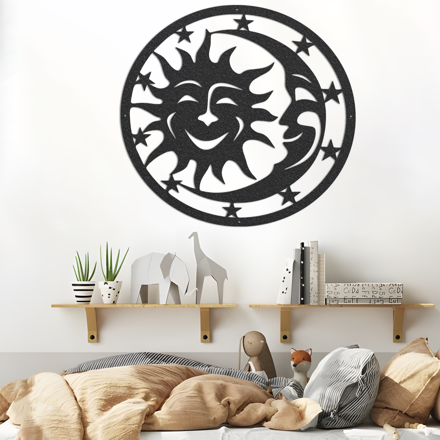 Metal Sun Moon | Sun And Moon Sign Metal Art Wall Decor | Sun Moon Wall Art House Warming Gift | Sun And Moon Wall Hanging